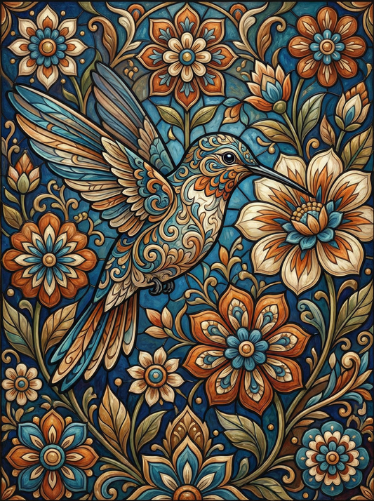 Ornate Hummingbird Floral (120 Colours)