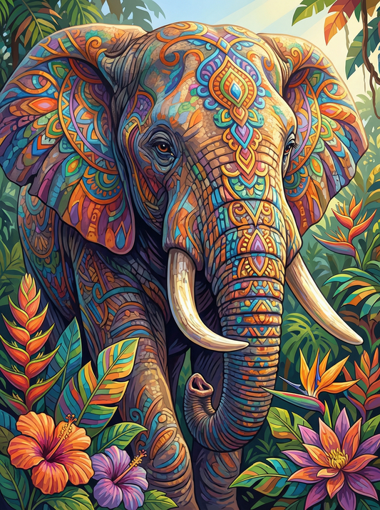 Ornate Mandala Elephant (80 Colours)