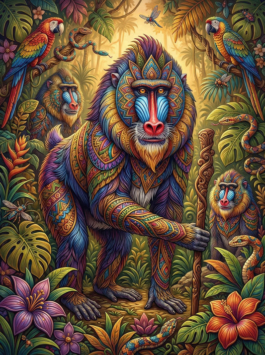 Ornate Mandrill Jungle (80 Colours)