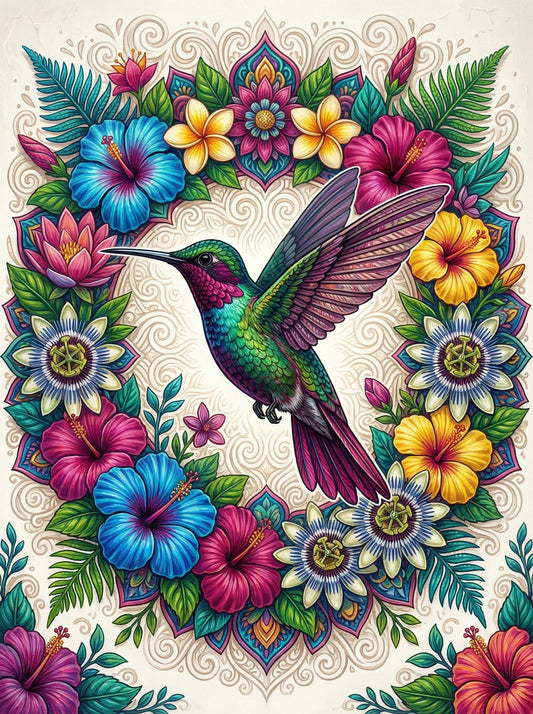 Ornate Hummingbird Florals (120 Colours)