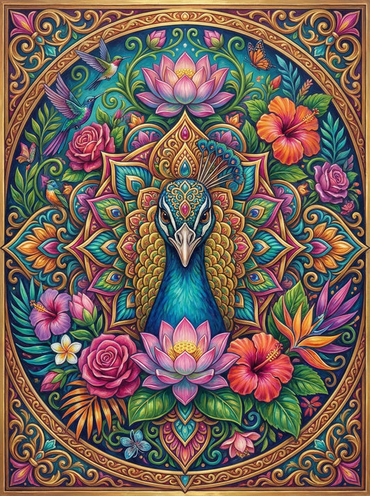 Ornate Peacock Mandala (120 Colours)
