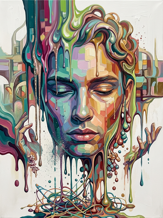 Pastel Dripping Face Portrait (80 Colours)