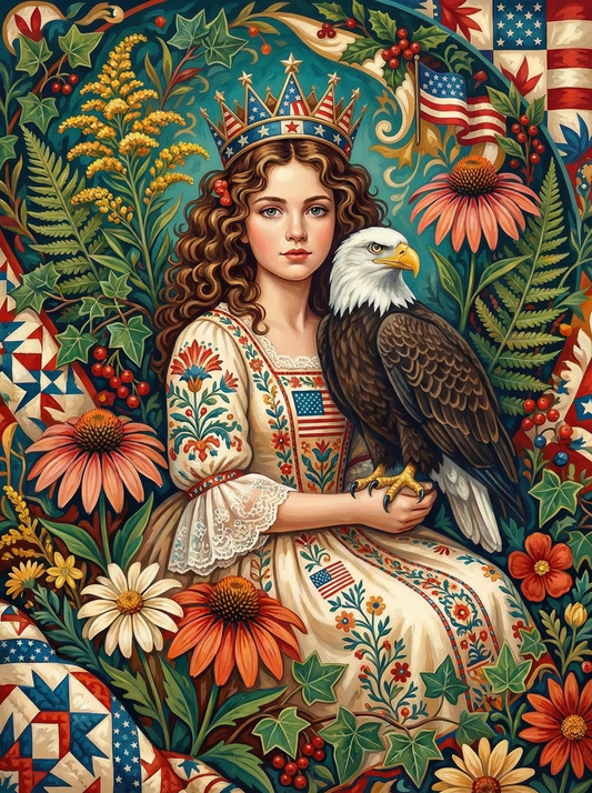 Patriotic Woman Eagle (80 Colours)