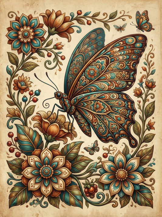 Patterned Butterfly Florals (120 Colours)