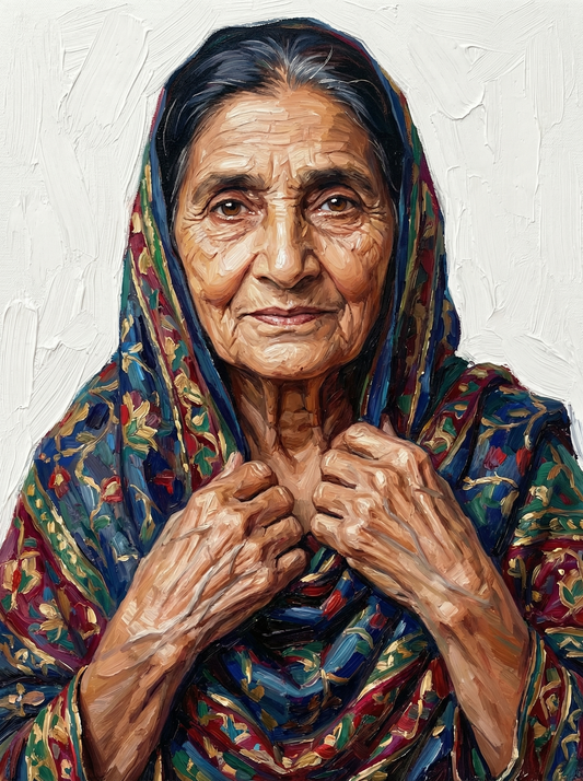 Peaceful Elder Woman Hands (120 Colours)
