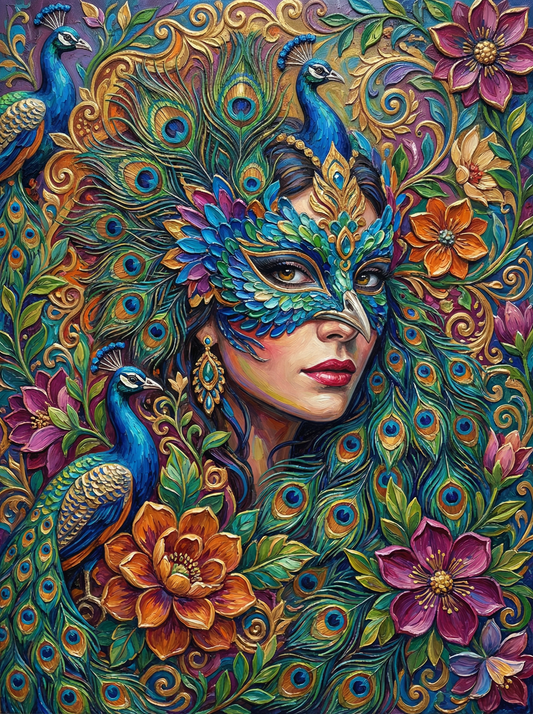 Peacock Mask Woman (120 Colours)
