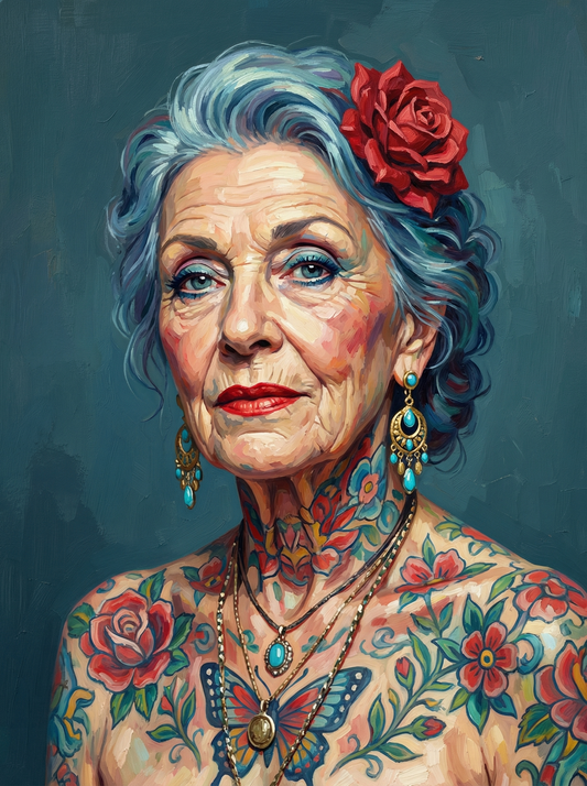 Peacock Teal Rose Portrait (80 Colours)