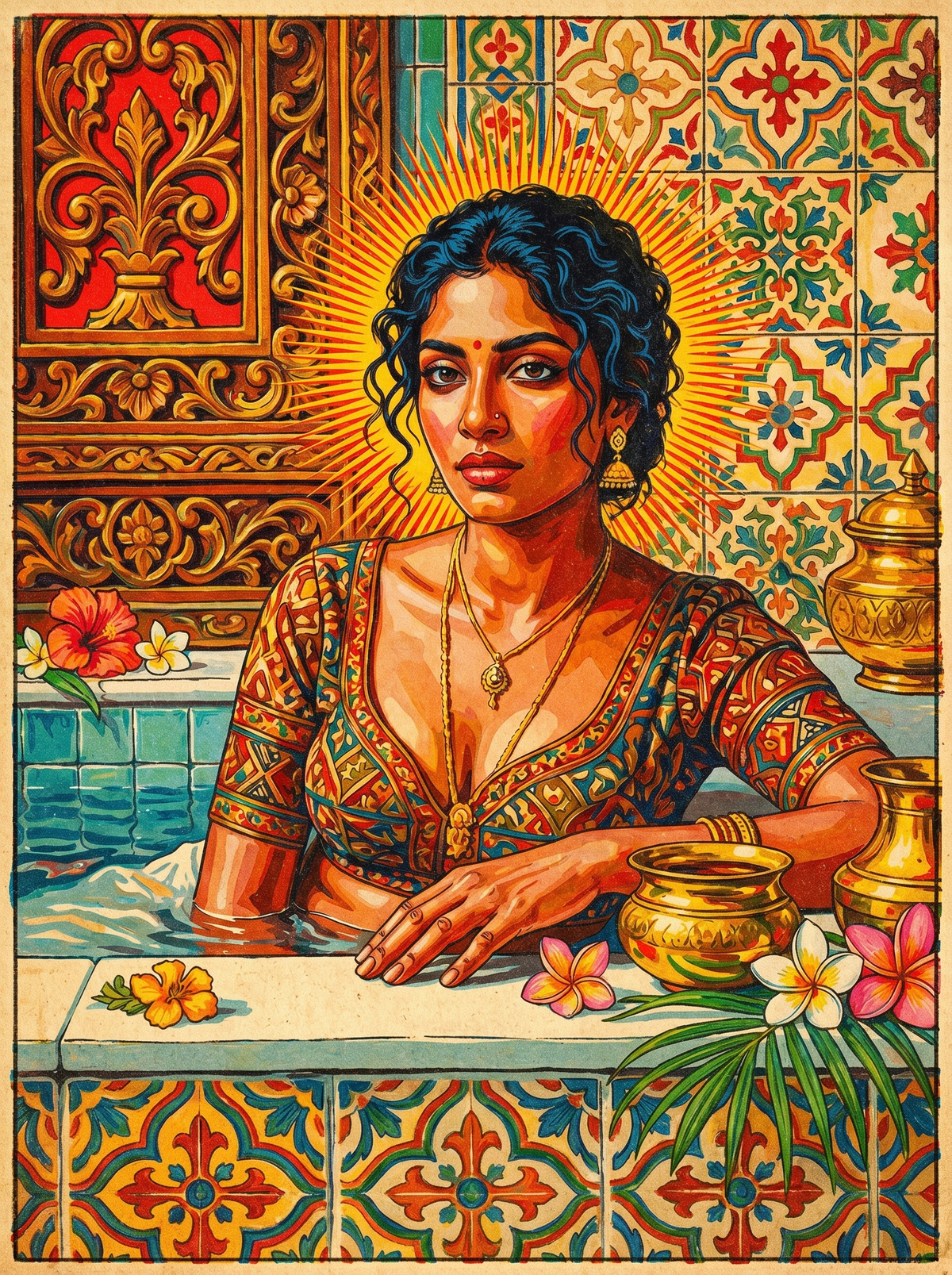 Pensive Indian Woman (120 Colours)
