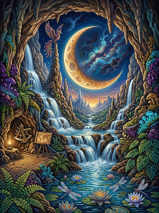 Phoenix Cave Waterfall Moonlight (120 Colours)