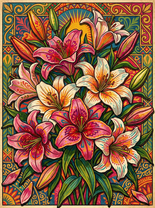 Pink Lily Bouquet (80 Colours)