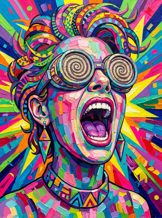 Psychedelic Spiral Glasses Scream (80 Colours)