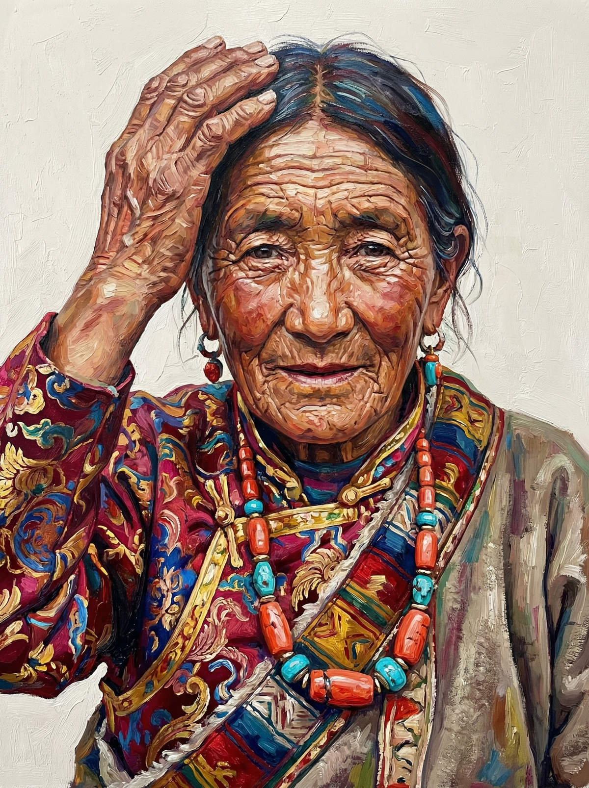 Radiant Elder Woman Headscarf (80 Colours)