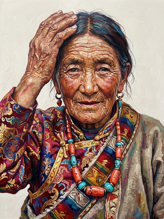 Radiant Elder Woman Headscarf (120 Colours)
