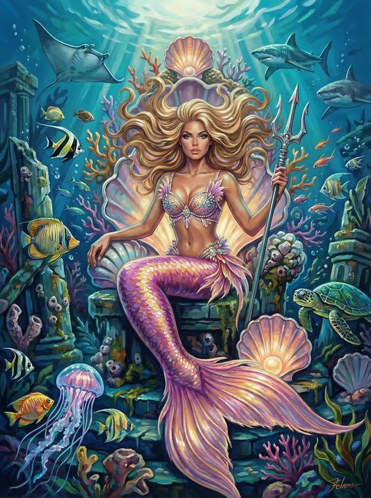 Radiant Mermaid With Shell Crown (120 Colours)
