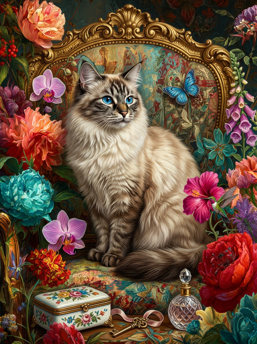 Ragdoll Cat Butterfly Flowers (80 Colours)