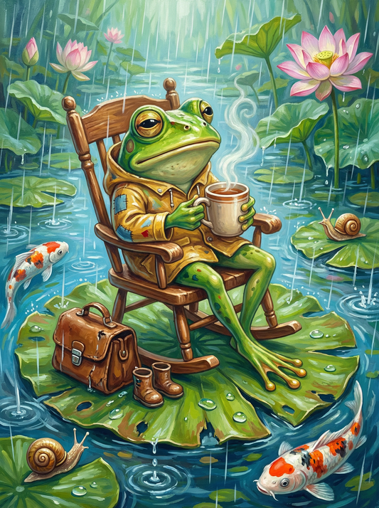 Rainy Reading Frog Lotus (80 Colours)