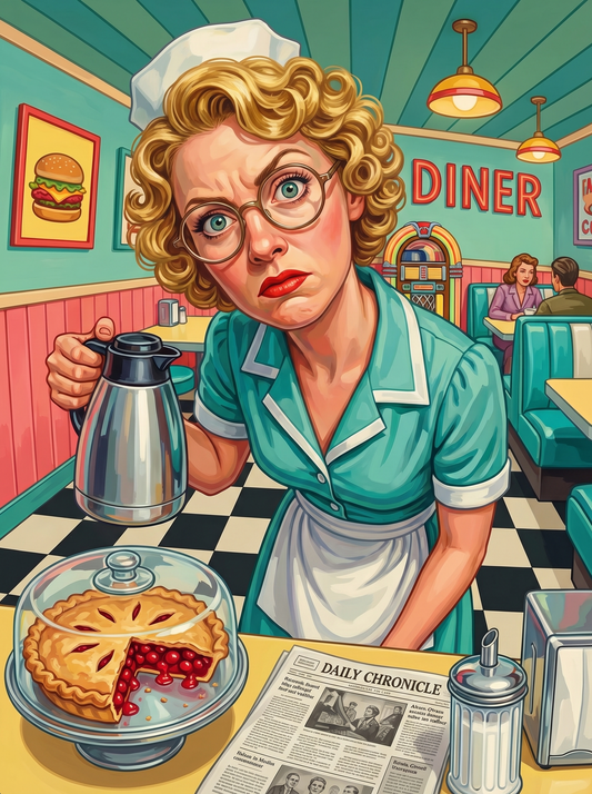 Retro Diner Waitress (80 Colours)