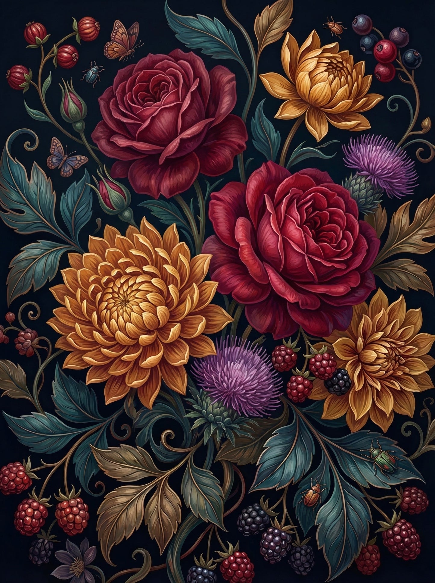 Roses And Berries Garden (120 Colours)
