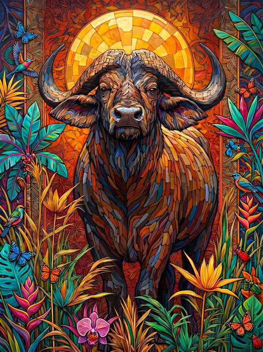 Sacred Golden Mandala Bull (120 Colours)
