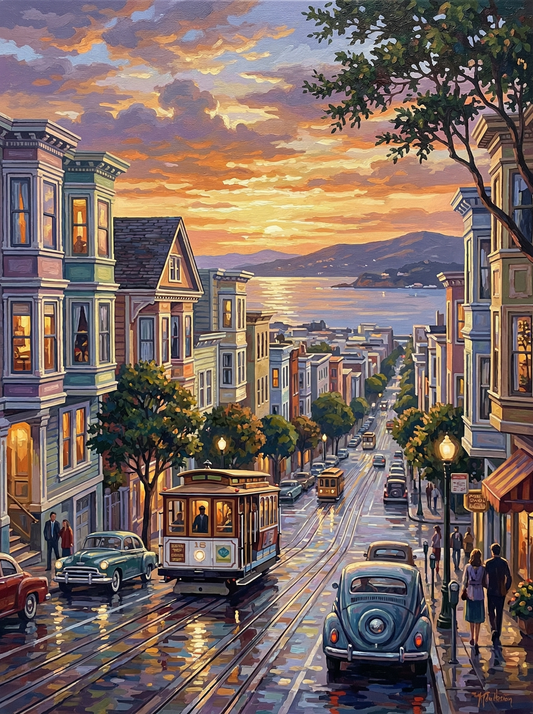 San Francisco Cable Car Sunset (120 Colours)