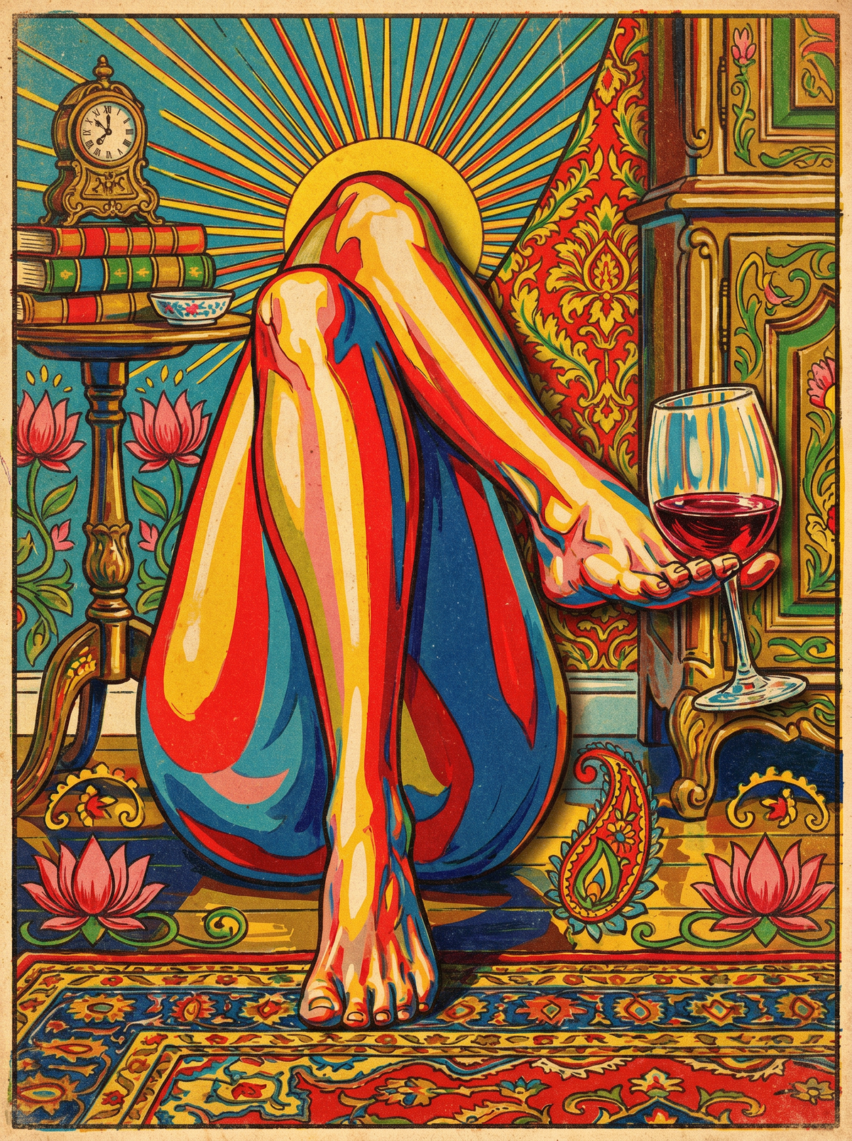 Seated Woman Wine (120 Colours)
