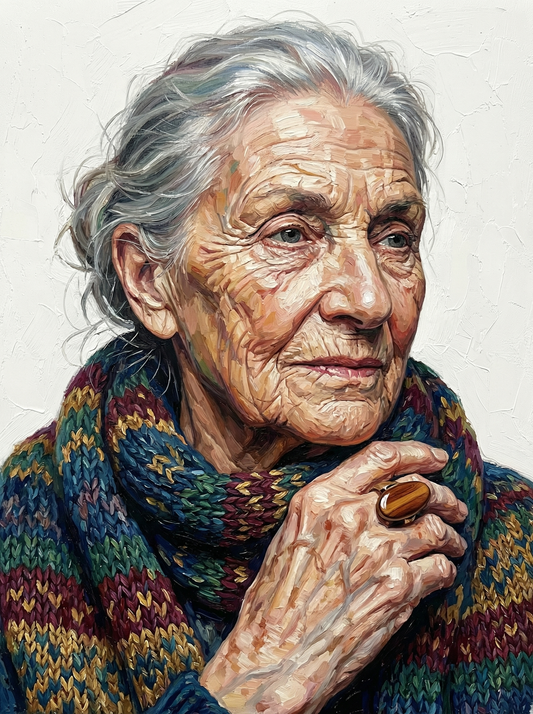 Serene Older Woman Sweater (120 Colours)