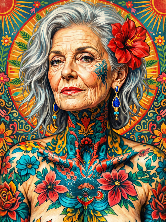 Silver Haired Hibiscus Woman (80 Colours)