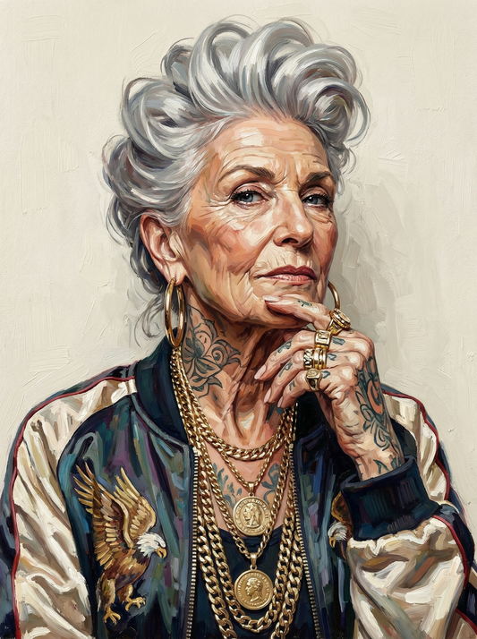 Silver Haired Rebel Woman (120 Colours)