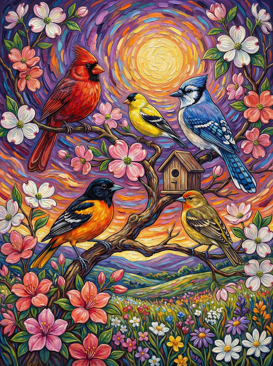 Songbirds And Blossoms (80 Colours)