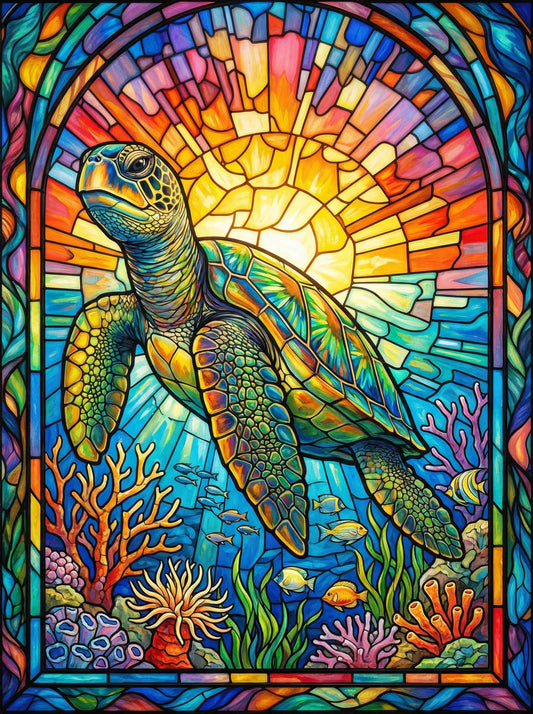 Stained Glass Sea Turtle (120 Colours)