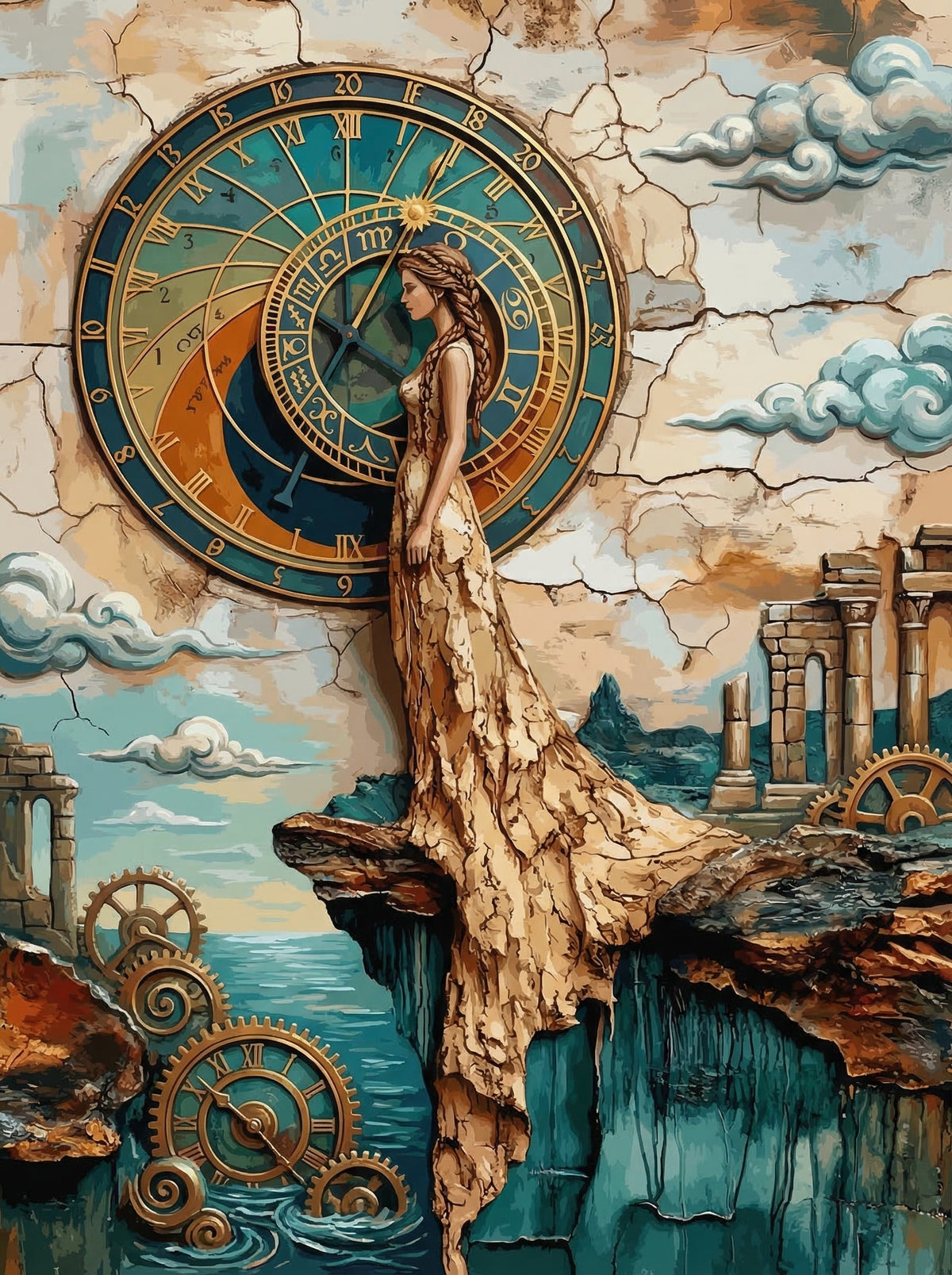 Steampunk Clock Woman (80 Colours)