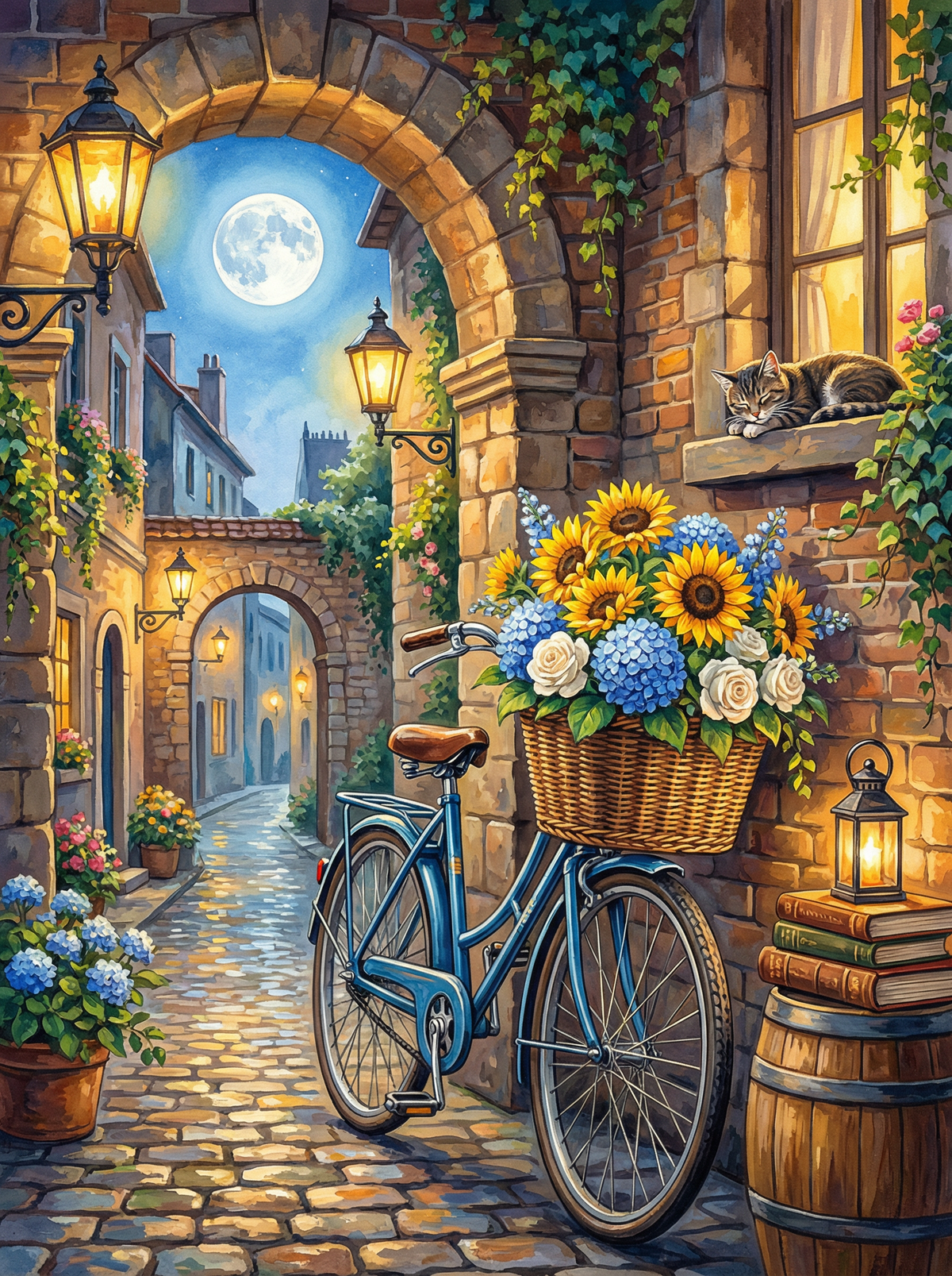 Moonlit Bicycle Alley (120 Colours)
