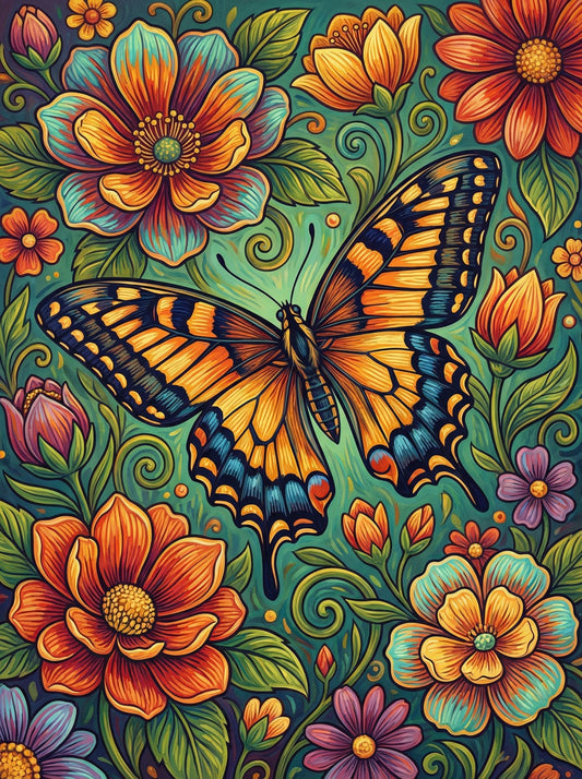 Swallowtail Butterfly Florals (80 Colours)