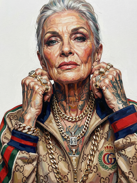 Tattooed Grandmother Portrait (120 Colours)
