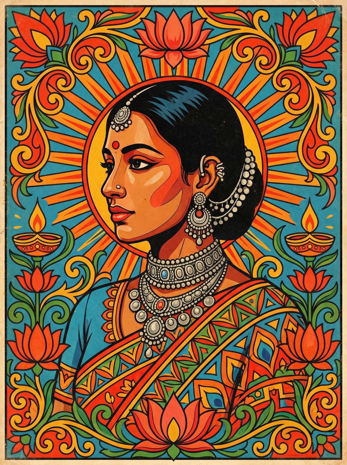 Teal Jewel Indian Woman (80 Colours)