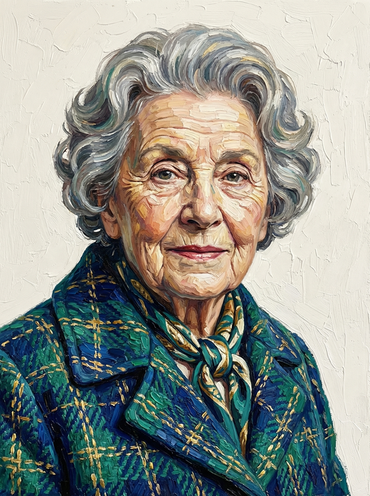 Teal Plaid Elder Portrait (120 Colours)