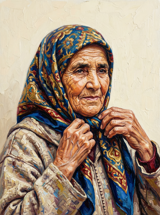 Thoughtful Woman Headscarf (80 Colours)