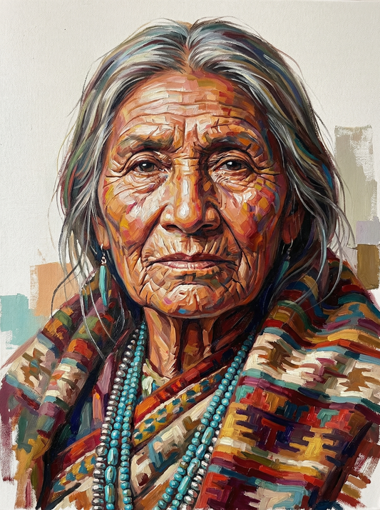 Tribal Beaded Woman Portrait (80 Colours)