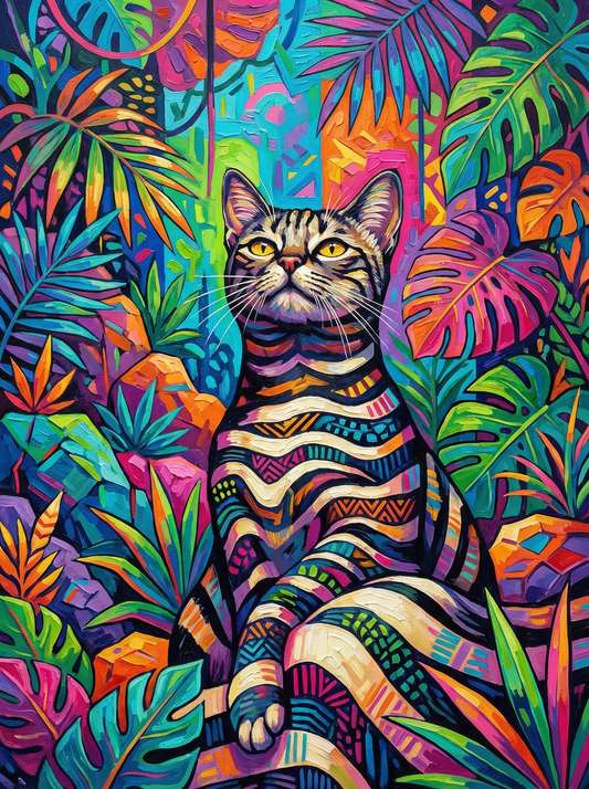 Tropical Cat Portrait (120 Colours)