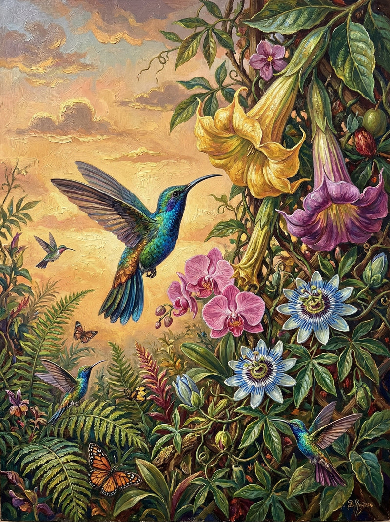 Tropical Hummingbird Sunset (80 Colours)