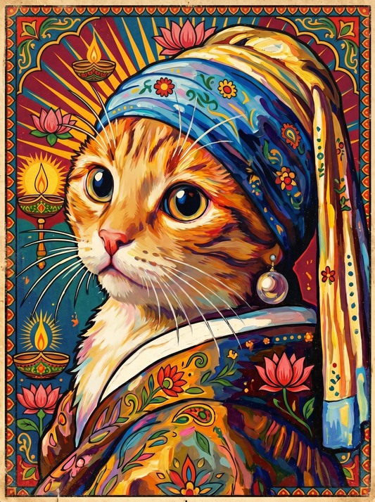Turban Cat Portrait (80 Colours)