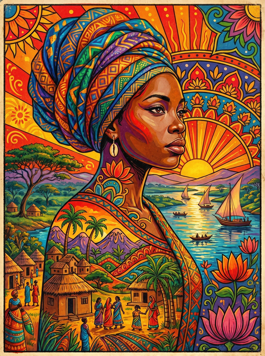 Turban Woman Sunset (80 Colours)