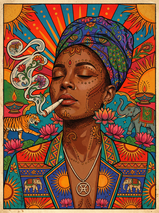 Turbaned Woman Portrait (80 Colours)