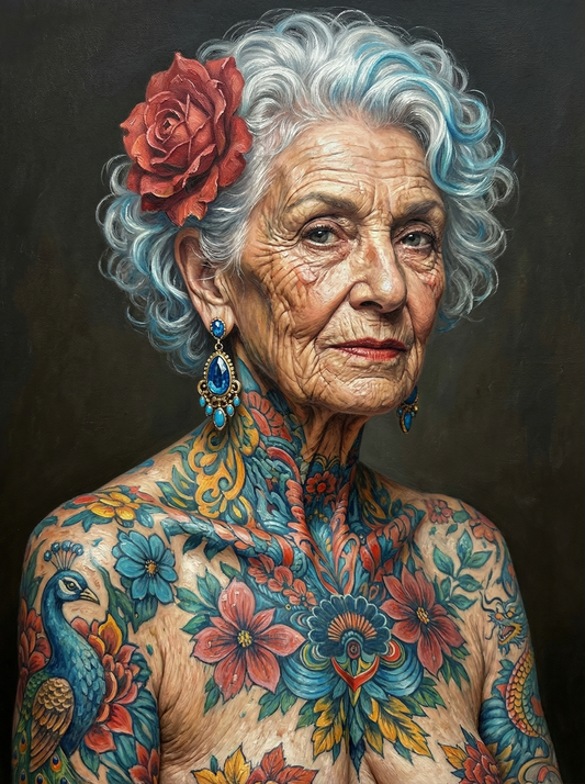 Turquoise Haired Styled Lady (80 Colours)