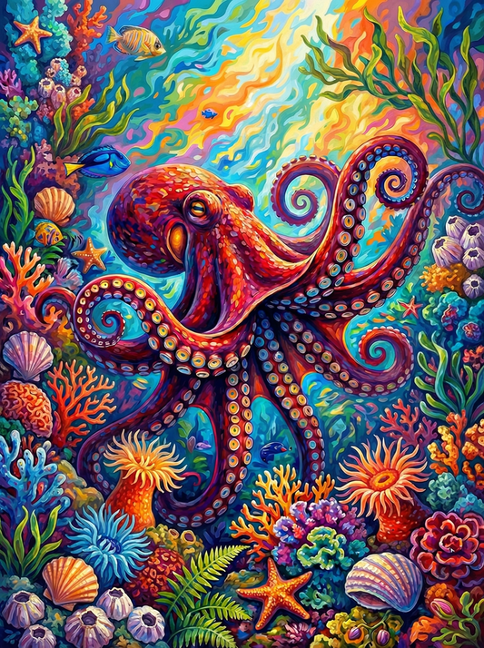 Vibrant Ocean Octopus (120 Colours)