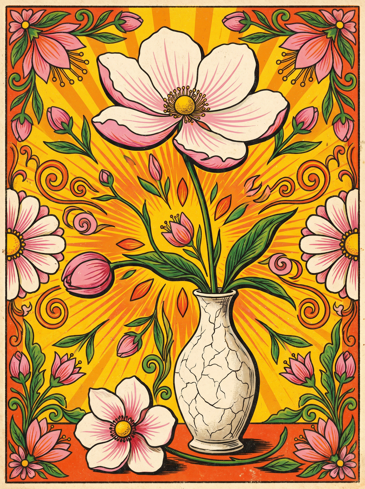 White Blossom Vase (80 Colours)