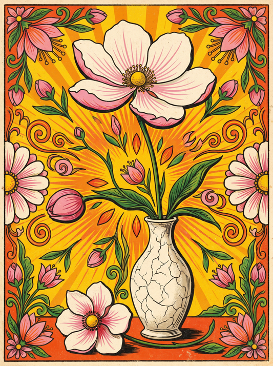 White Blossom Vase (80 Colours)
