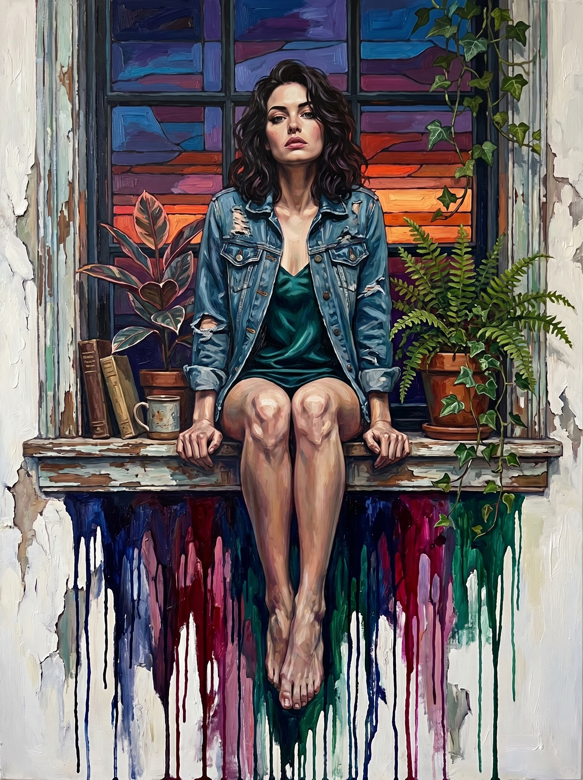 Window Girl Dreaming (80 Colours)