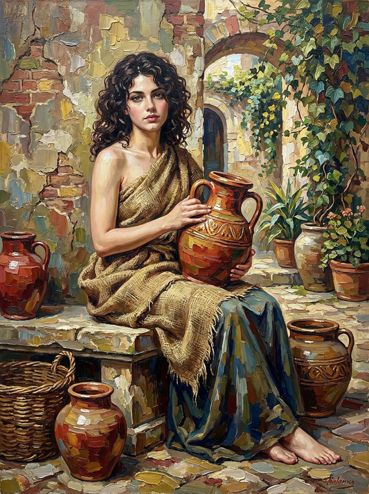 Woman In Tuscan Garden Studio (120 Colours)