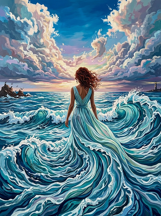 Woman Ocean Wave Dress (120 Colours)